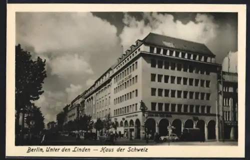 AK Berlin, Unter den Linden, Haus der Schweiz