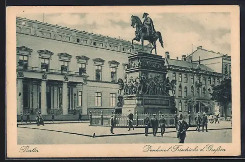 AK Berlin, Denkmal Friedrichs d. Grossen