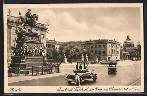 AK Berlin, Denkmal Friedrich des Grossen, Universität, Dom