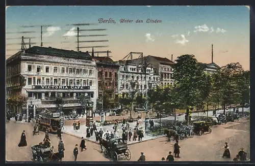 AK Berlin, Unter den Linden, Victoria Café