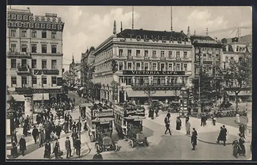 AK Berlin, Unter den Linden, Ecke Friedrichstrasse, Victoria Café