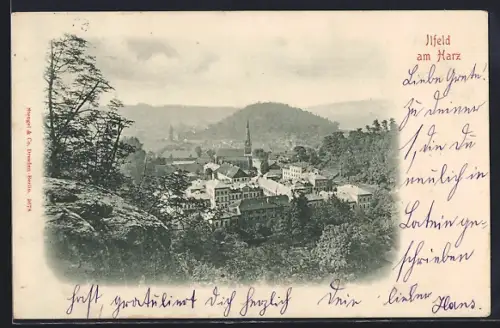 AK Ilfeld am Harz, Panoramaansicht des Ortes
