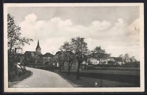 AK Levern i. W., Kirche und Ortsansicht