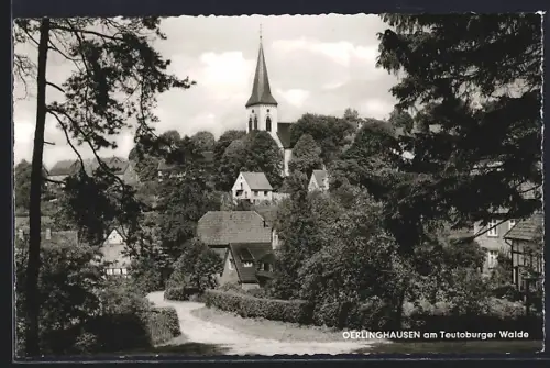 AK Oerlinghausen am Teutoburger Walde, Blick auf Kirche und Ortsansicht