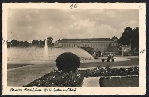 AK Hannover-Herrenhausen, Grosser Garten mit Schloss