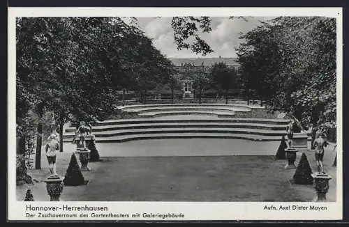 AK Hannover-Herrenhausen, Zuschauerraum Gartentheater mit Galeriegebäude