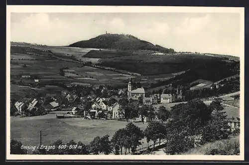 AK Geising i. Erzgebirge, Ortsansicht mit Kirche