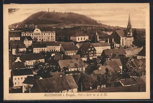 AK Altenberg / Erzgebirge, Ortsansicht mit Kirche