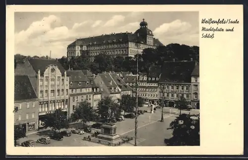 AK Weissenfels / Saale, Marktplatz aus der Vogelschau