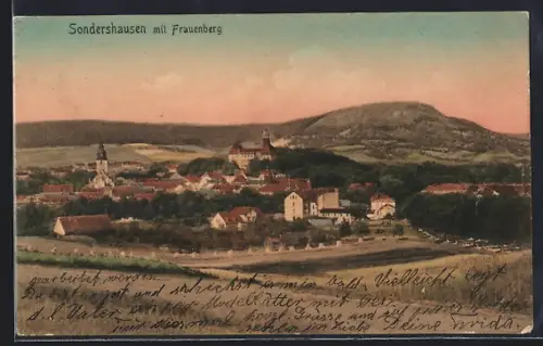 AK Sondershausen / Thüringen, Ortsansicht mit Frauenberg