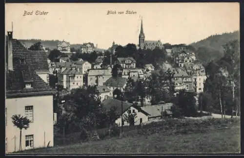 AK Bad Elster, Ortsansicht von Süden