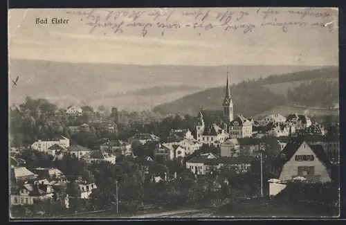 AK Bad Elster, Ortsansicht mit Kirche
