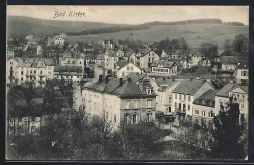 AK Bad Elster, Ortsansicht aus der Vogelschau