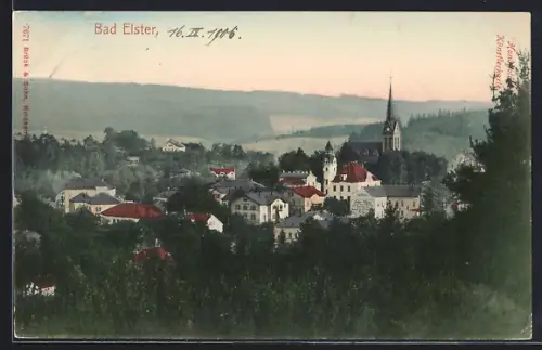 AK Bad Elster, Ortsansicht mit Kirche