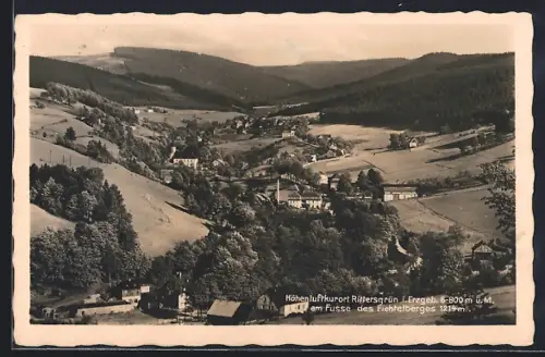 AK Rittersgrün i. Erzgeb., Ortsansicht aus der Vogelschau