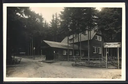 Foto-AK Königswalde, Wald-Restaurant zur Drillingsfichte