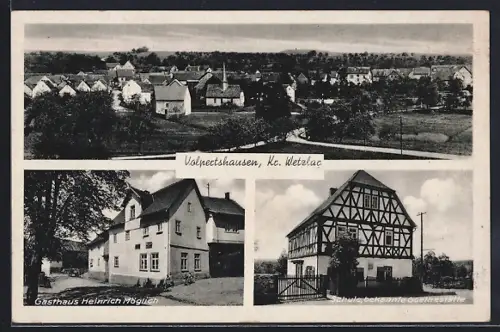 AK Volpertshausen, Schule, Gasthaus Heinrich Möglich, Panorama
