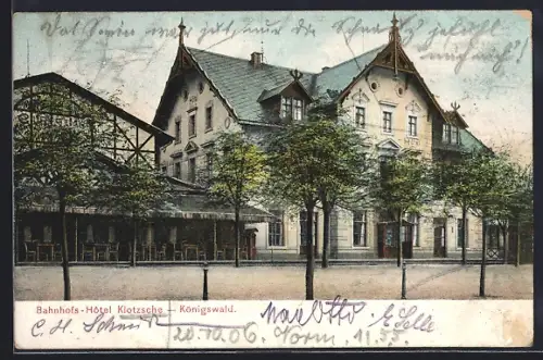 AK Dresden-Klotzsche-Königswald, Bahnhofs-Hotel Klotzsche-Königswald
