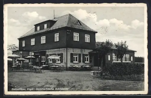 AK Netzschkau /Vogtl., Gasthaus Schönsicht, Inh. Bruno Hendel