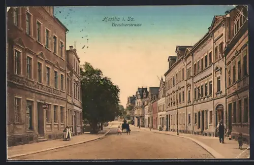 AK Hartha i. Sa., Conditorei u. Cafe Richard Schilde in der Dresdnerstrasse