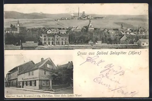 AK Salzgitter /Harz, Gasthof Stadt Braunschweig, Christian Voss, Inh. Louis Voss