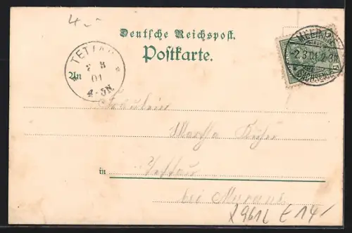 Lithographie Seiferitz, Gasthof Seiferitz, Bes. Josef Riedel, Garten