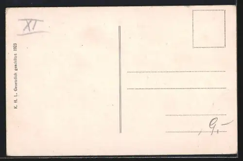 AK Helfenberg, Teilansicht mit Kirche vom Berg gesehen