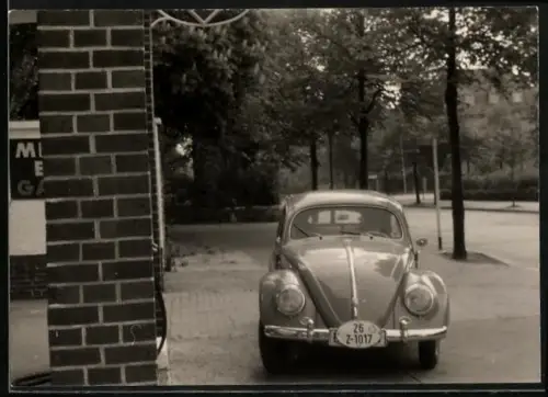 Fotografie Auto Volkswagen VW Käfer Ovali, PKW mit Kennzeichen für eine Rennveranstaltung
