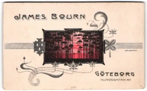 Fotografie James Bourn, Göteborg, Kungsportsavenyen 47, Waldansicht bei untergehender Sonne