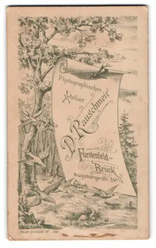 Fotografie D. Rauschmeir, Fürstenfeldbruck, Augsburger Str. 247 1/2, Anschrift des Fotografen auf Zettel am Baum, Vögel
