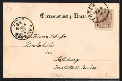 AK Leoben, Kaiser Franz-Josef-Platz mit Gebäude-Panorama