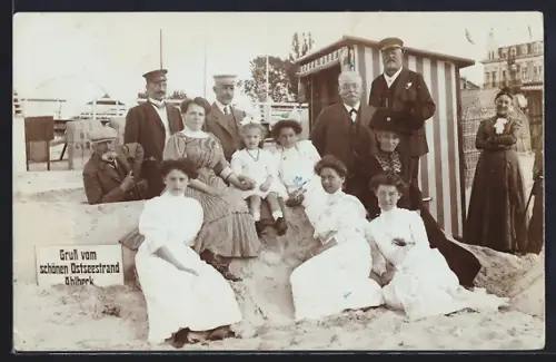 AK Ahlbeck / Ostseebad, Badegäste vor Strandkörben