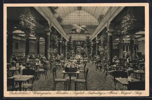 AK München, Cafe Zuberbühlers Wintergarten in der Theatinerstrasse 16