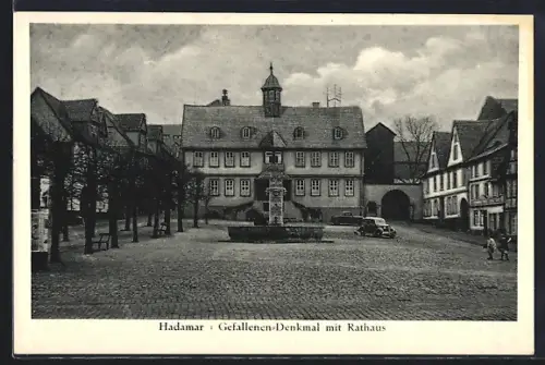 AK Hadamar, Gefallenen-Denkmal, Rathaus
