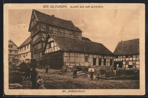 AK Bad Wildungen, Altstadt, Am Pferdeteich