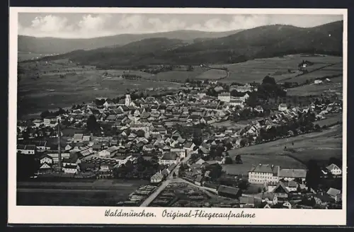 AK Waldmünchen, Ortsansicht vom Flugzeug aus
