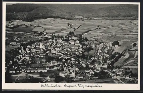 AK Waldmünchen, Ortsansicht vom Flugzeug aus