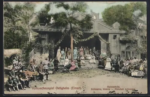 AK Oetigheim /Elmar, Volksschauspiel, Spinnstube, Schnurre, knurre, Rädchen schnurre