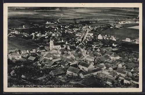 AK Pocking /Ndb., Original-Fliegeraufnahme