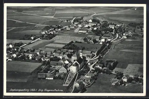 AK Stephansposching /Ndb., Ortsansicht vom Flugzeug aus