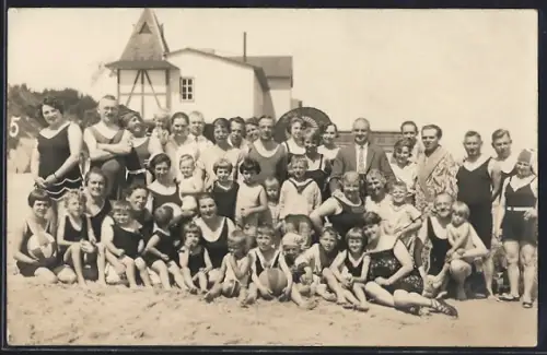 AK Koserow, Gruppenfoto am Strand 1927