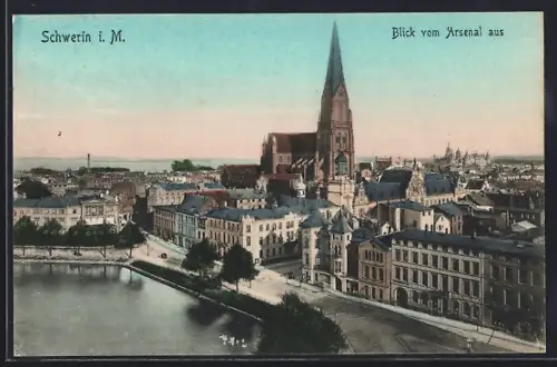 AK Schwerin i. M., Blick vom Arsenal aus