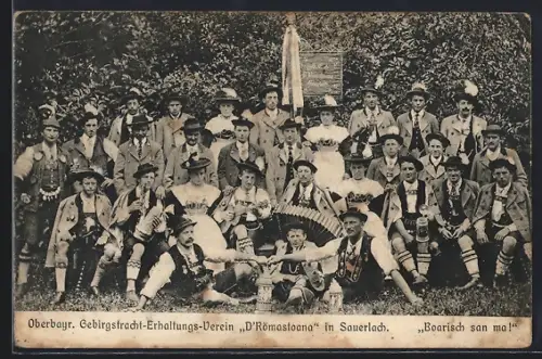 AK Sauerlach /Obb., Gebirgstracht-Erhaltungs-Verein D`Römastoana, Gruppenfoto
