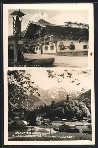 AK Ruhpolding, Ortsansicht mit Sonntagshorn
