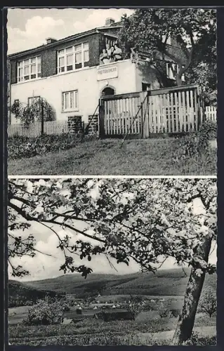 AK Unnau /Westerwald, Pension Zur schönen Aussicht, Inh. Hilda Weber