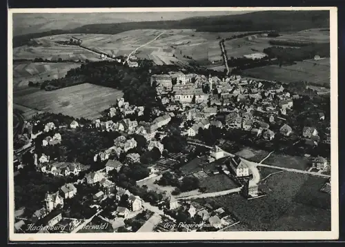 AK Hachenburg /Westerwald, Ortsansicht vom Flugzeug aus