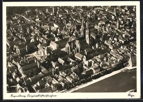 AK Regensburg, Original-Luftaufnahme