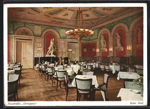 AK Neustrelitz, Orangerie, Inh. Georg Behr u. Sohn, Roter Saal