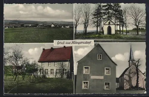 AK Hüngersdorf b. Blankenheim, Gemischtwaren Johann Peters, Kapelle, Kirche