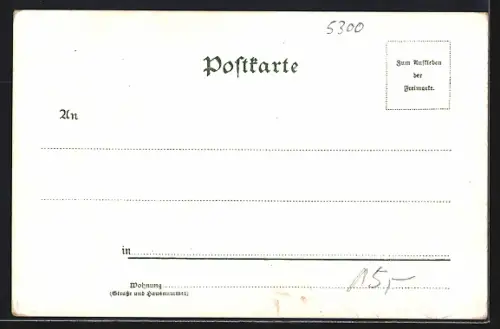 Lithographie Bonn, Protest. Kirche, Brunnen